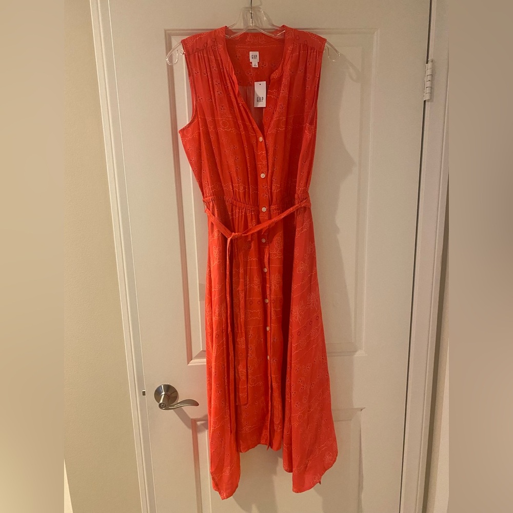 NWT orange Gap handkerchief hem dress